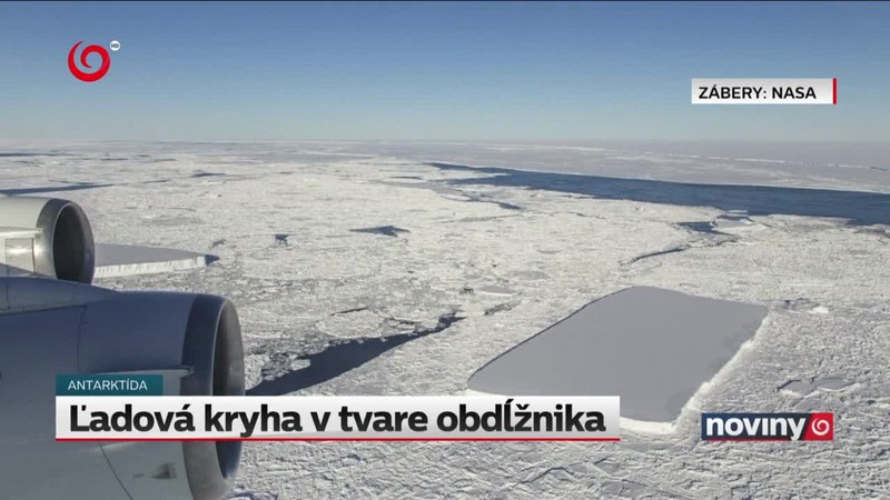 Ľadová kryha v tvare obdĺžnika