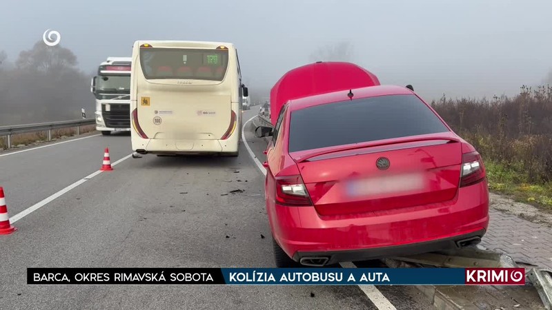 KOLÍZIA AUTOBUSU A AUTA