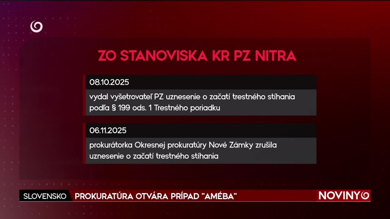PROKURATÚRA OTVÁRA PRÍPAD "AMÉBA"