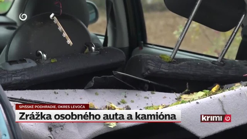 Zrážka osobného auta a kamióna
