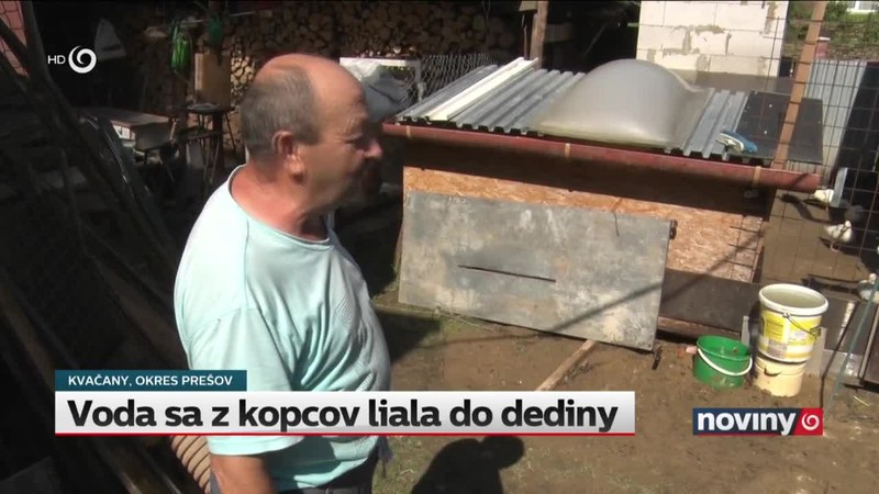 Voda sa z kopcov liala do dediny