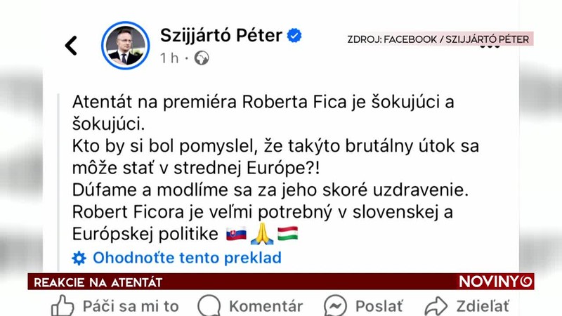 REAKCIE NA ATENTÁT