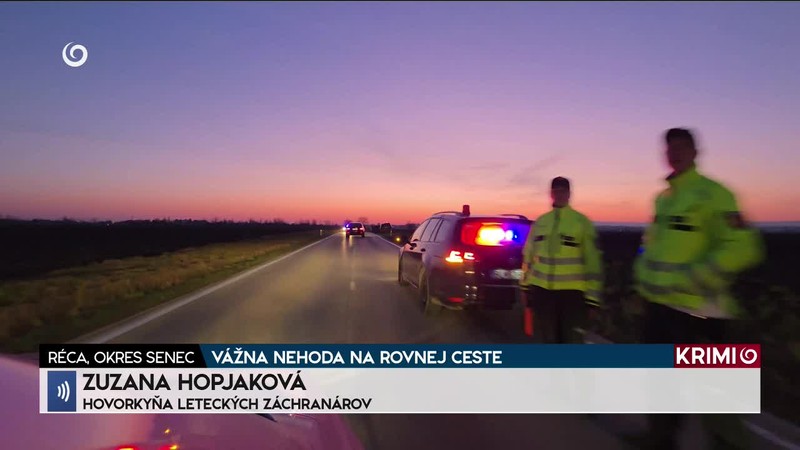 VÁŽNA NEHODA NA ROVNEJ CESTE