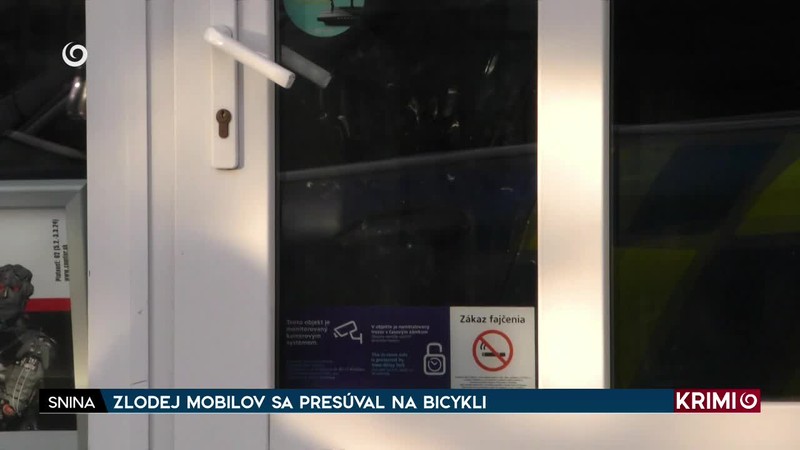 ZLODEJ MOBILOV SA PRESÚVAL NA BICYKLI