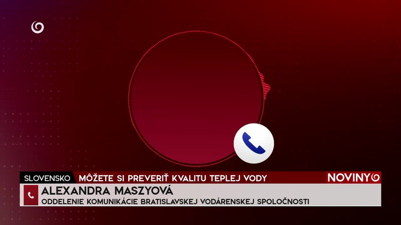 MÔŽETE SI PREVERIŤ KVALITU TEPLEJ VODY