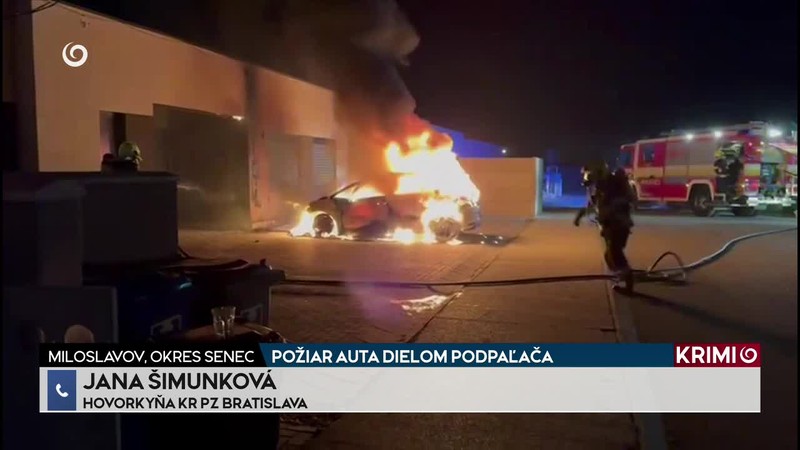 POŽIAR AUTA DIELOM PODPAĽAČA