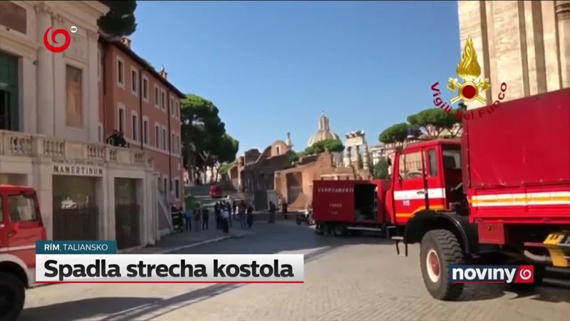 Spadla strecha kostola
