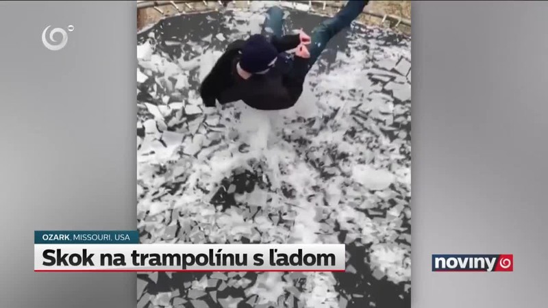 Skok na trampolínu s ľadom