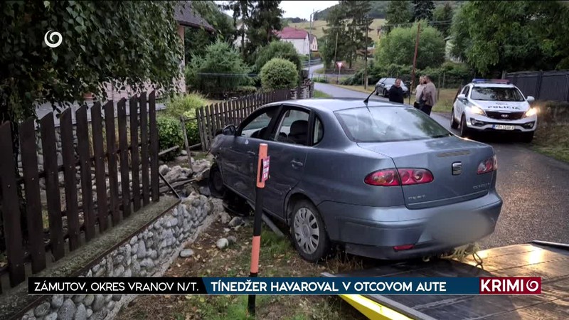 TÍNEDŽER HAVAROVAL V OTCOVOM AUTE