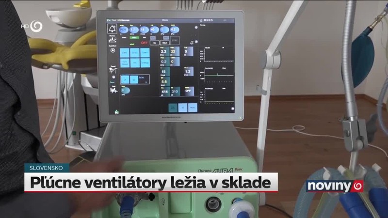 Pľúcne ventilátory ležia v sklade