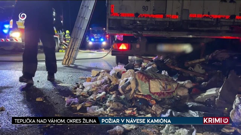 POŽIAR V NÁVESE KAMIÓNA