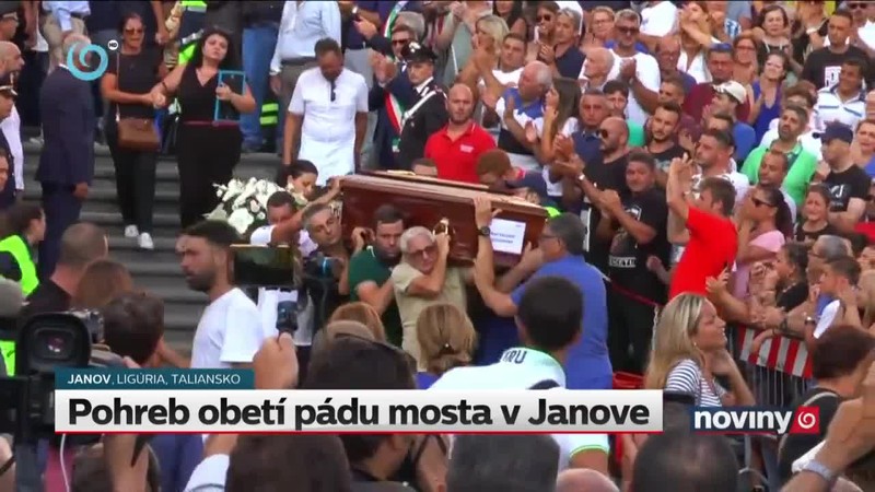 Pohreb obetí pádu mosta v Janove