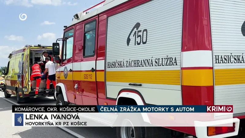 ČELNÁ ZRÁŽKA MOTORKY S AUTOM