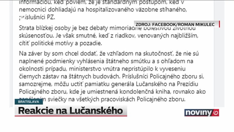 Reakcie na Lučanského