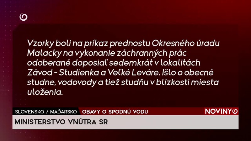OBAVY O SPODNÚ VODU