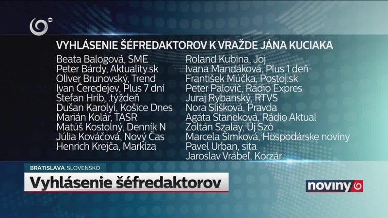 Vyhlásenie šéfredaktorov