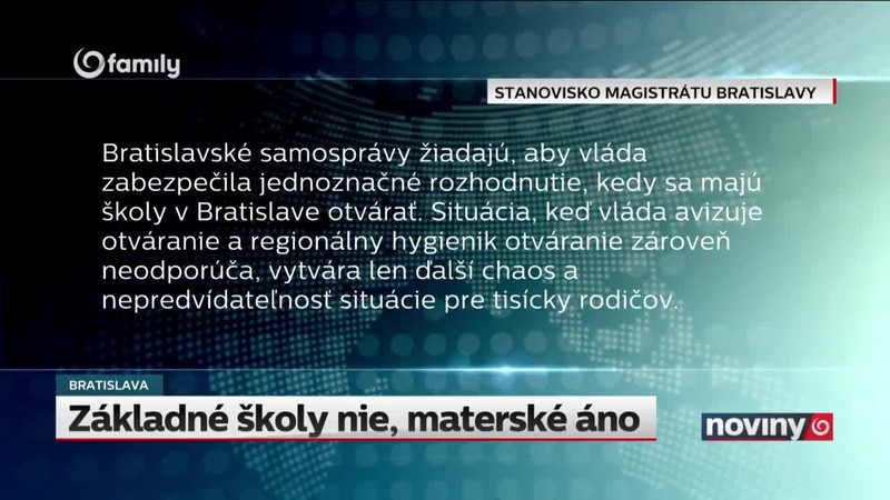 Základné školy nie, materské áno