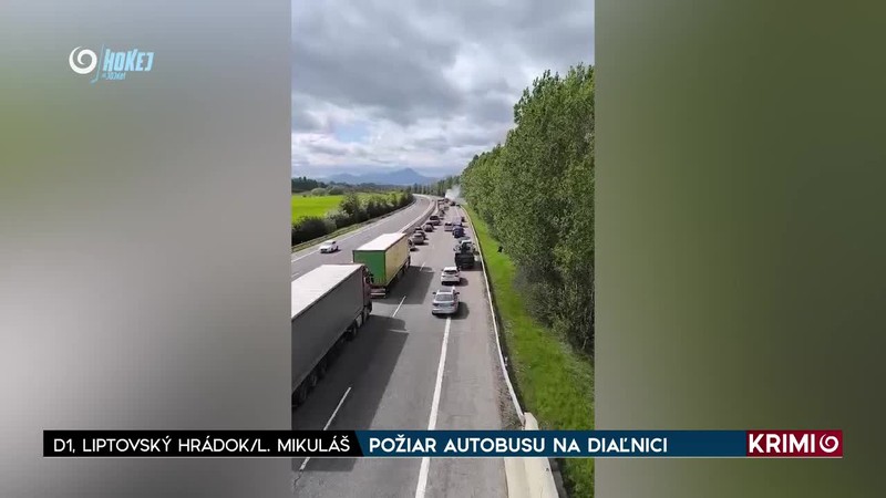 POŽIAR AUTOBUSU NA DIAĽNICI