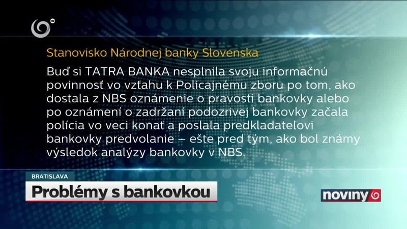 Problémy s bankovkou