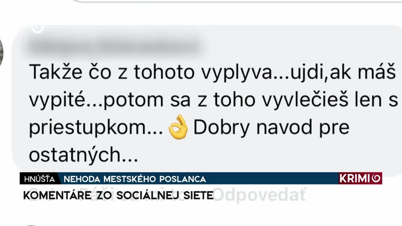 NEHODA MESTSKÉHO POSLANCA