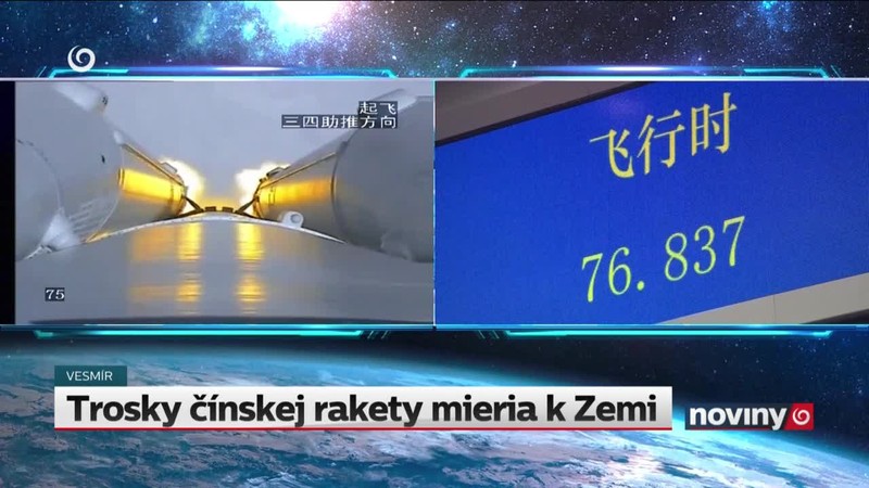 Trosky čínskej rakety mieria k Zemi
