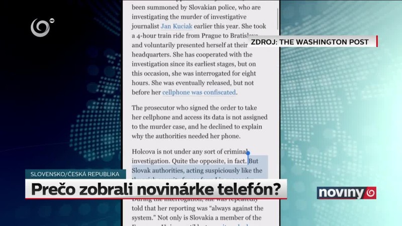 Prečo zobrali novinárke telefón?