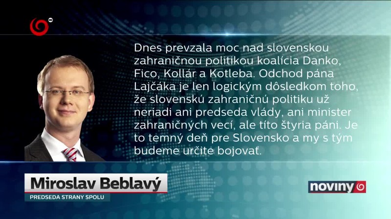 Reakcie na demisiu ministra Lajčáka