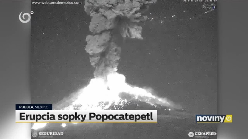 Erupcia sopky Popocatepetl