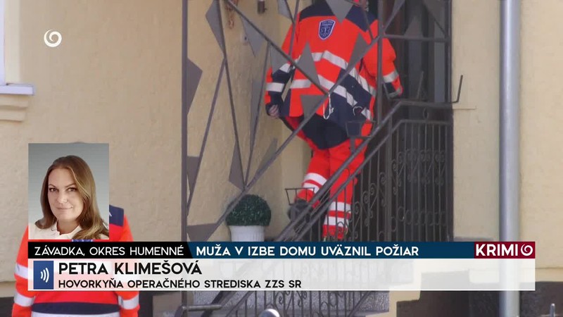MUŽA V IZBE DOMU UVÄZNIL POŽIAR