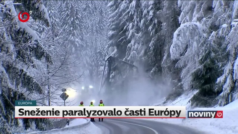 Sneženie paralyzovalo časti Európy