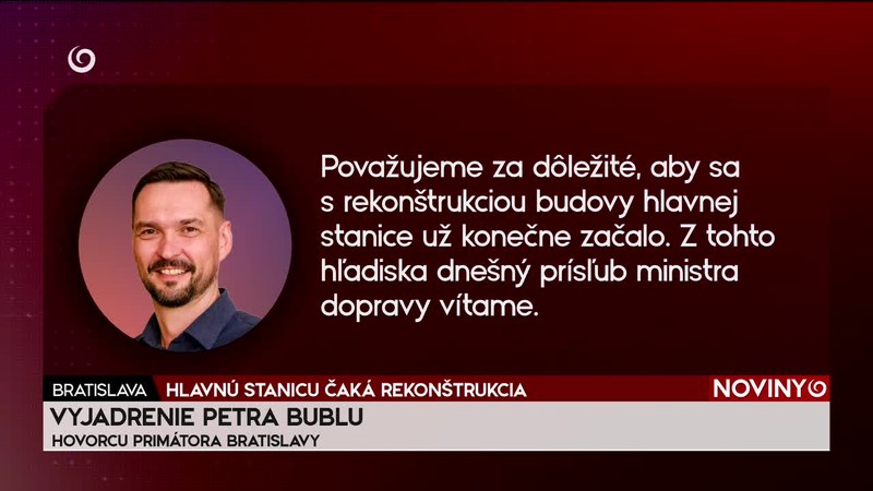 HLAVNÚ STANICU ČAKÁ REKONŠTRUKCIA