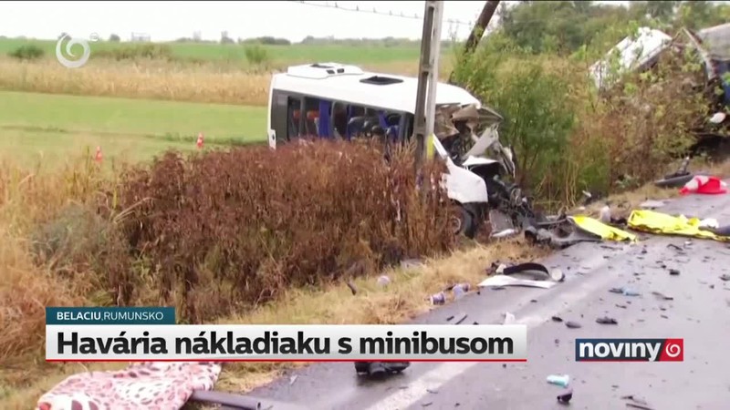 Havária nákladiaku s minibusom