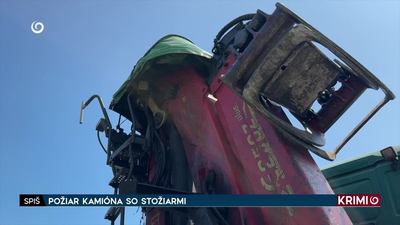 POŽIAR KAMIÓNA SO STOŽIARMI