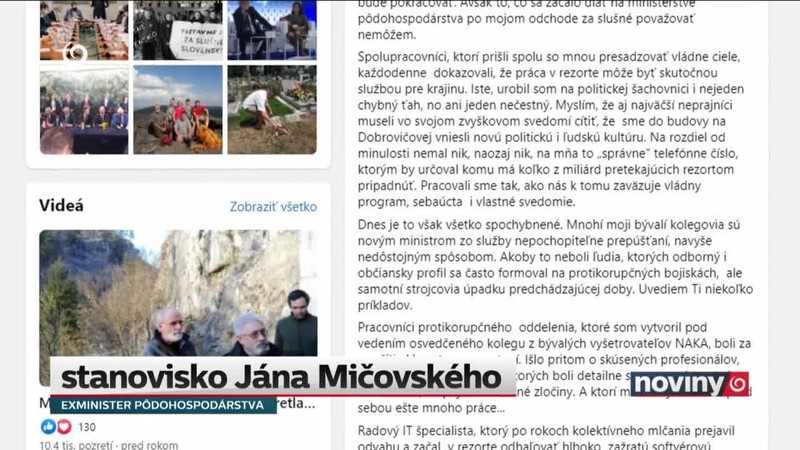 Mičovský kritizuje Vlčana