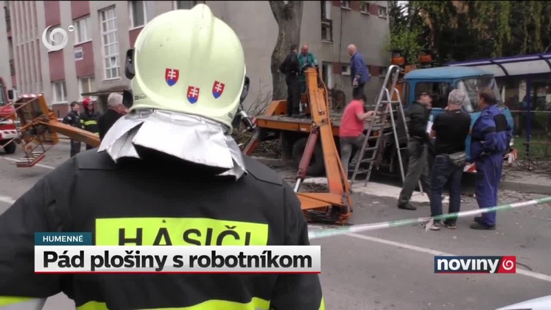 Pád plošiny s robotníkom