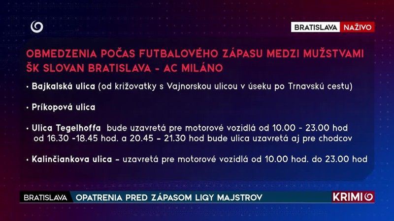OPATRENIA PRED ZÁPASOM LIGY MAJSTROV