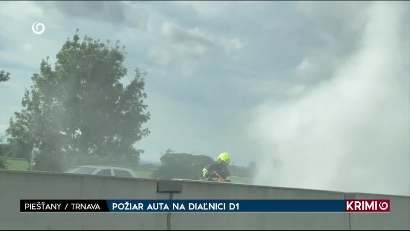 POŽIAR AUTA NA DIAĽNICI D1
