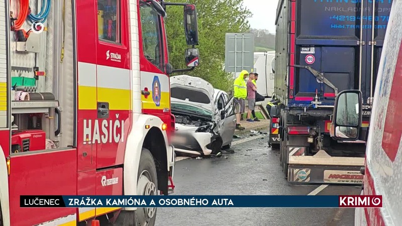 ZRÁŽKA KAMIÓNA A OSOBNÉHO AUTA