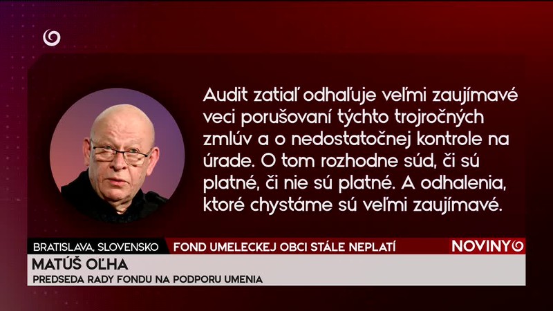 FOND UMELECKEJ OBCI STÁLE NEPLATÍ