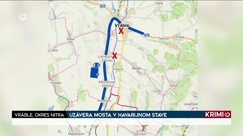 UZÁVERA MOSTA V HAVARIJNOM STAVE