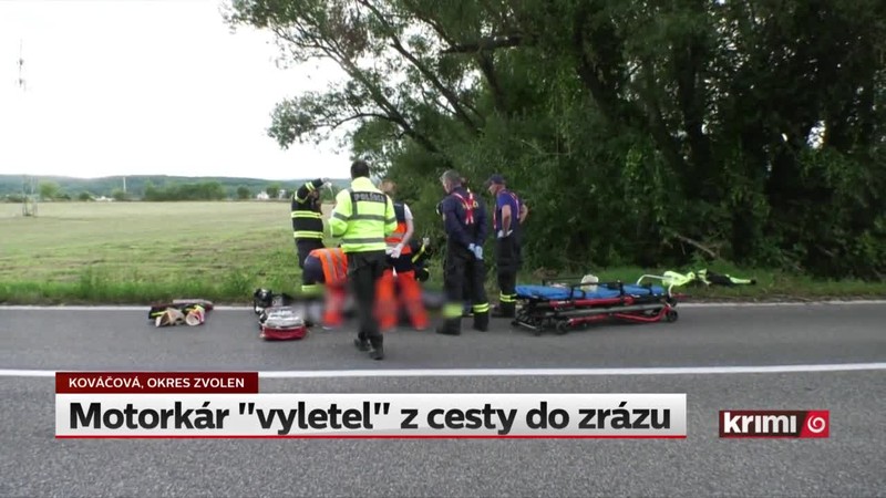 Motorkár "vyletel" z cesty do zrázu
