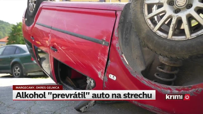 Alkohol "prevrátil" auto na strechu