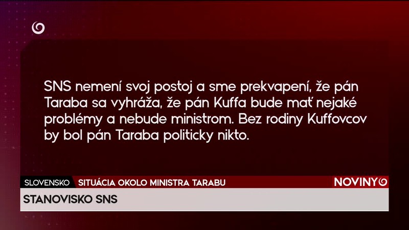 SITUÁCIA OKOLO MINISTRA TARABU