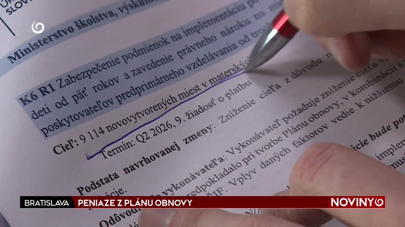 PENIAZE Z PLÁNU OBNOVY
