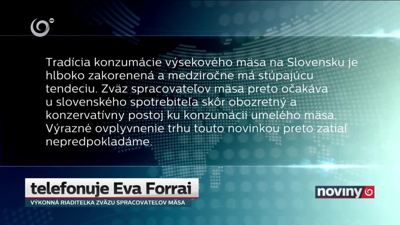 Umelé mäso mieri do reštaurácií