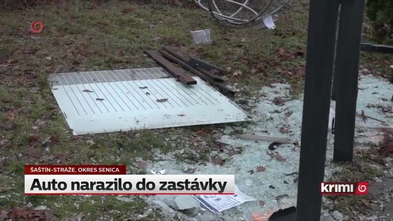 Auto narazilo do zastávky