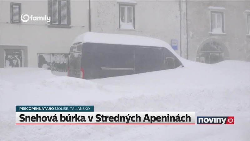 Snehová búrka v Stredných Apeninách