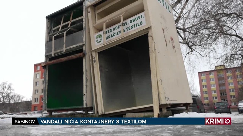 VANDALI NIČIA KONTAJNERY S TEXTILOM