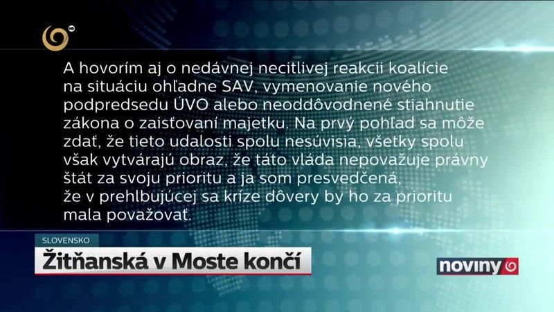 Žitňanská v Moste končí