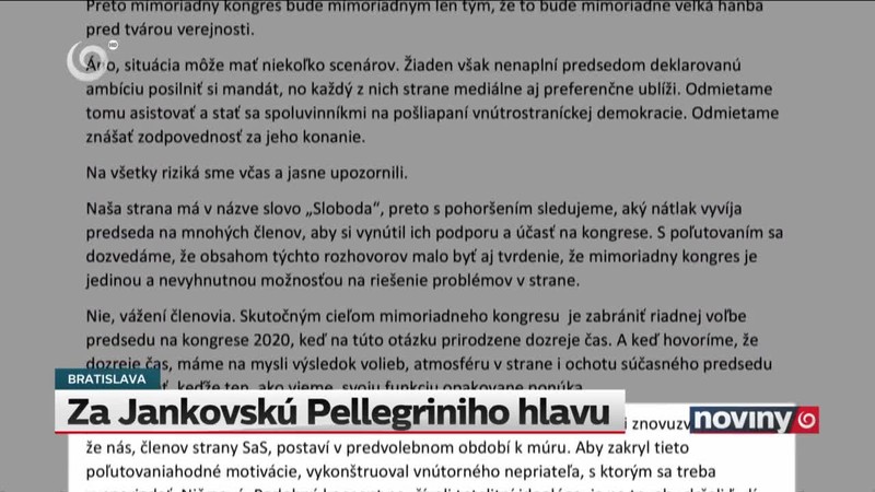 Za Jankovskú Pellegriniho hlavu